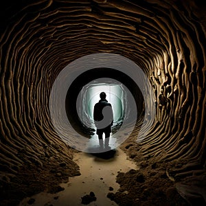 Long dark tunnel - ai generated image