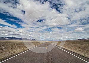 Long Desolate Road in the Desert