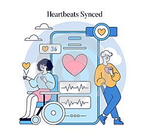 Long Distance Love. Flat Vector