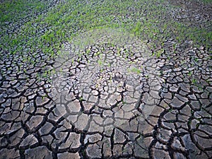 Cracked soil due to drought photo