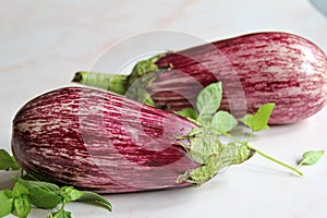 Long eggplant, purple eggplant, vegetables, love pear, fresh agricultural produce, colorful vegetables, sprinkled eggplant