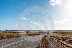 Long empty winding road in Australia. Asphalt highway