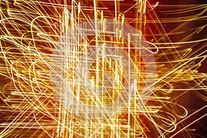 Long exposure abstract light painting sparks