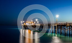 Long exposure of Balboa pier in Newport Beach california