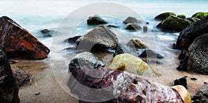 Long exposure on the beach