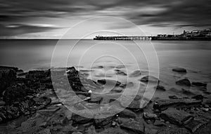 Long exposure black and white seascape landscape