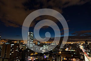 Bogota night cityscape