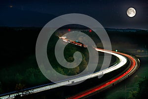 Long Exposure of Car Lights on Motorway