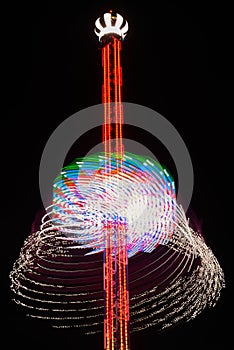 Long exposure of a carousel at night