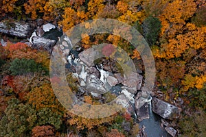 Long Exposure of Cascade Waterfall + Autumn Colors - Kentucky