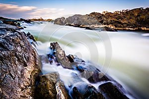 Long exposure of cascades on the Potomac River at Great Falls Pa