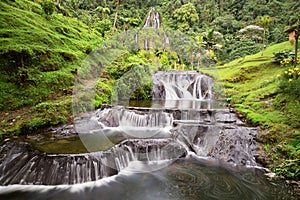 Long exposure colombian waterfall photo