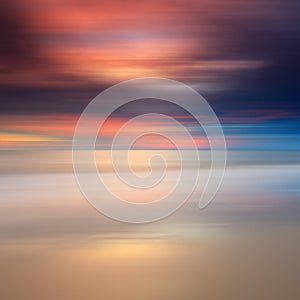 Long exposure of colourful sunset