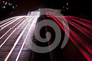 Long exposure of freeway traffic at