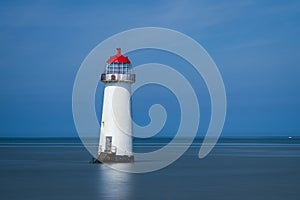 A long exposure of the Point of Ayr Lighthouse, Talacre, Wales, UK photo