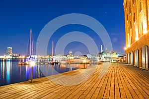 Long Exposure of Hendersons Wharf in Baltimore, Maryland