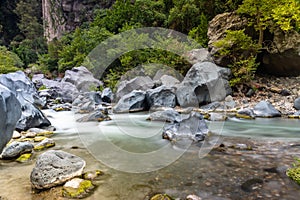 Long exposure image of Alcantara gorge in Sicily, Italy