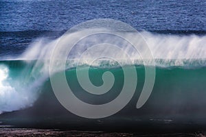 Long Exposure Image of Blue Ocean Big Mavericks Wave, California