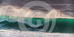 Long Exposure Image of Blue Ocean Big Mavericks Wave, California