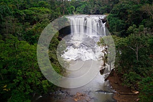 Long exposure image of Bousra Waterfall in Mondulkiri, Cambodia