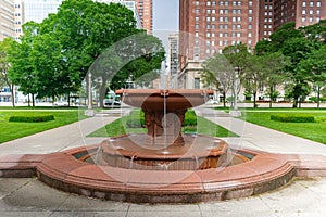 Long Exposure Image of a Fountain at Grant Park in Chicago facing Michigan Avenue