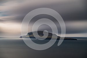 Long exposure of islands in the middle of the ocean