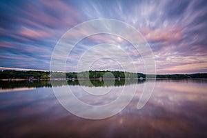 Long exposure of Lake Norman at sunset, at Lake Norman State Par photo