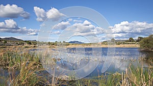 Long exposure landscape in the marsh of Gaianes with clouds photo