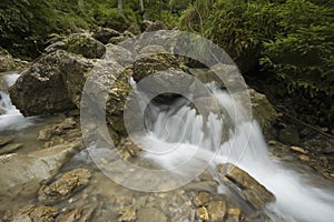 Long exposure landscape with water cascade