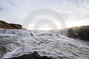 Long exposure, Morning Gullfoss Waterfall, Iceland