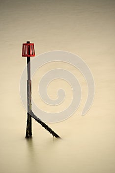 Long exposure Navigation marker. Cromer, Norfolk.