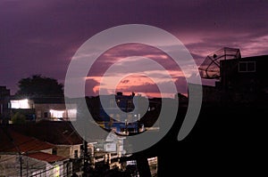 Long exposure night shot in a residential area