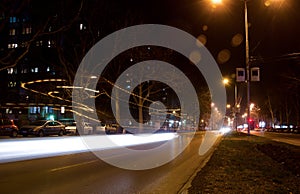 Long exposure of night traffic