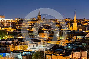 Long Exposure of North Fells Point During Blue Hour In Baltimore photo