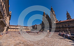 Long exposure of Obradoiro Plaza in Santiago photo