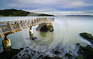 Long exposure photograph of Elephant Rock Pier in Tiburon, CA.