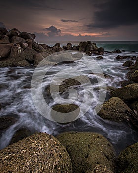 Long exposure photography in the beach