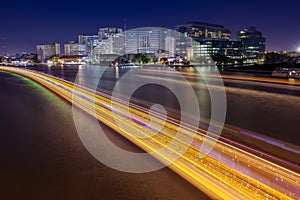 Long exposure photography of siriraj hostipal and lighting of bo