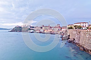 Long exposure of Piombino town in Tuscany, Italy