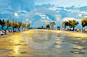 Long exposure of Piombino town in Tuscany, Italy