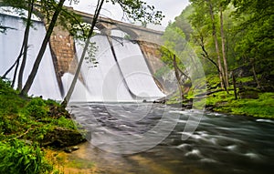 Long exposure of Prettyboy Dam and the Gunpowder River in Baltimore County, Maryland.