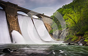 Long exposure of Prettyboy Dam and the Gunpowder River in Baltimore County, Maryland.