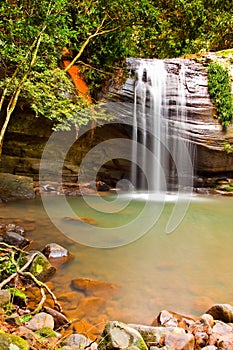 Long exposure of quaint waterfall