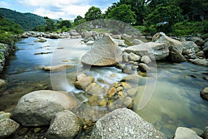 Long exposure river at kiriwong village, thailand