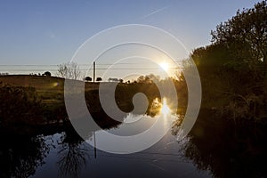 Long exposure of a rural landscape in Castro Verde, Alentejo, Po