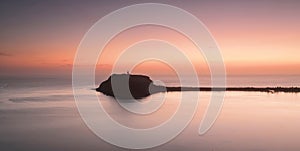 Long exposure scene view of Barrenjoey Headland Pittwater at dawn