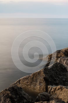 Long Exposure On The Shore Of Lake Ontario