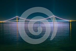 Long exposure shot of 1915 Canakkale Bridge from Gelibolu district photo