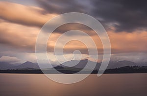 Long Exposure Shot of Lake, Mountains