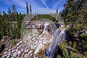 Long exposure shot of Paulina Creek Falls in Newberry National Volcanic Monument, Oregon